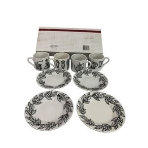 Cooks Club 4 Piece Demitasse Set In Box Kitchen Theme